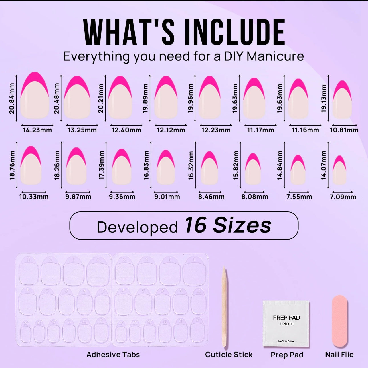 Summer Berry French Almond Nails- Press On Nails