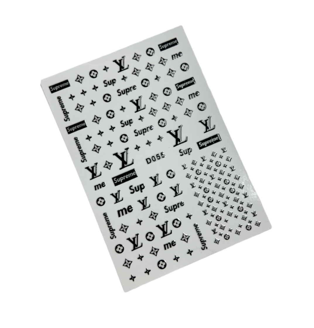 Black LV x Supreme Stickers