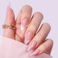 White Swirl Almond- Press Ons Nails