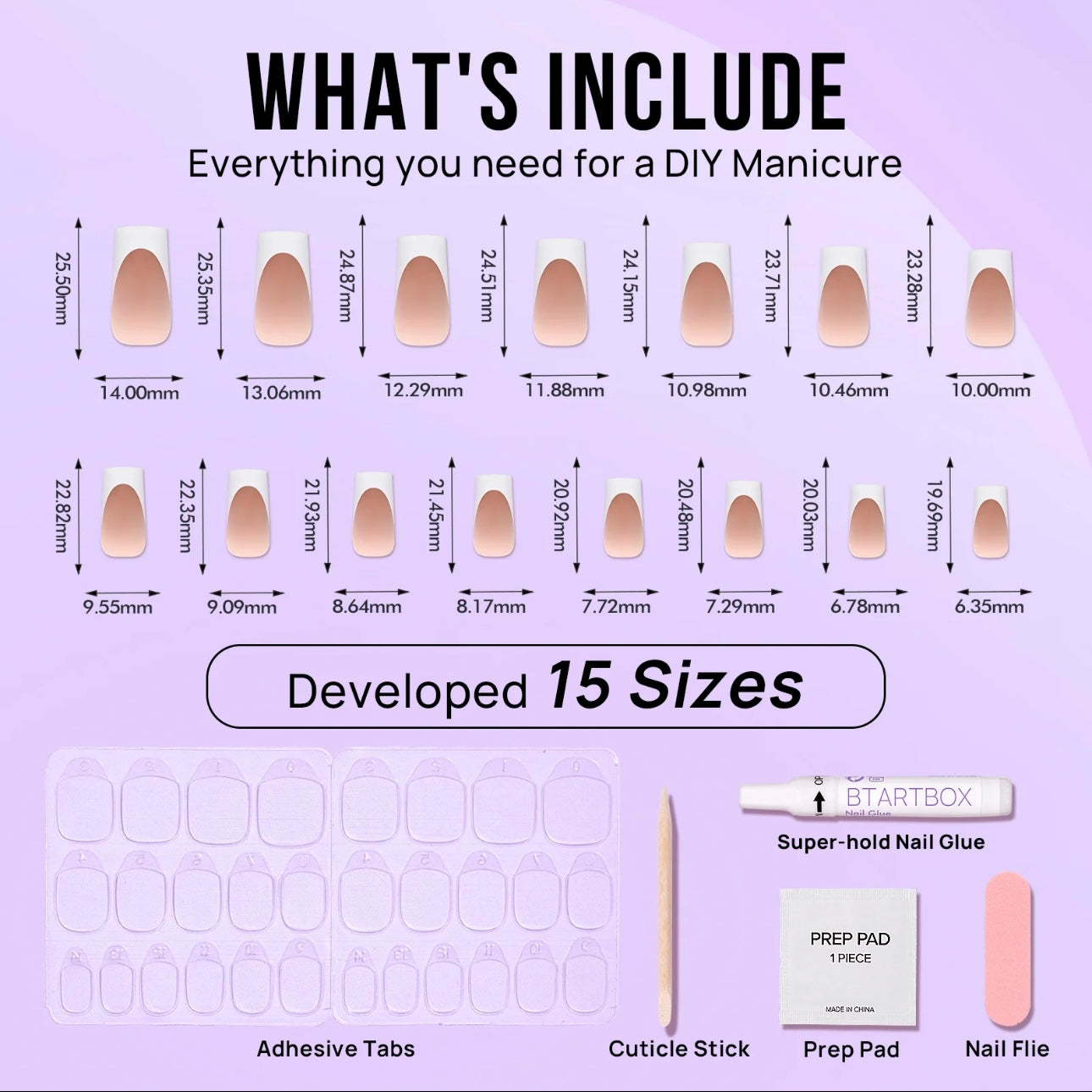 Brown Base French Nails- Press On Nails