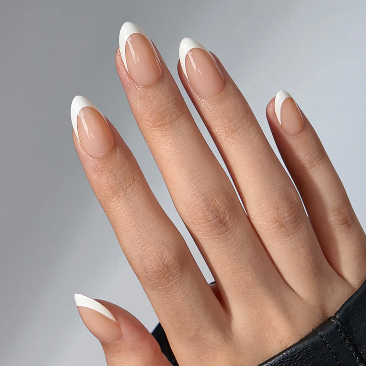 White French Almond Nails- Press On Nails