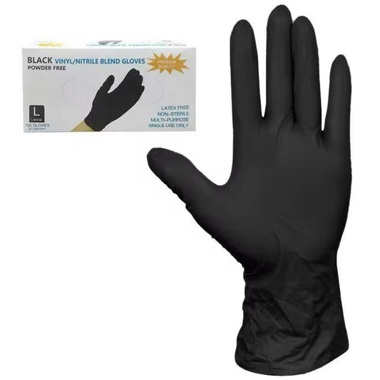 Black Vinyl/Nitrile Blend Gloves