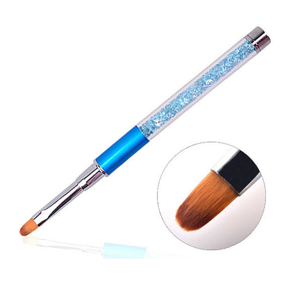 Blue Flat Round Nail Art Brush