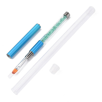 Blue Flat Round Nail Art Brush