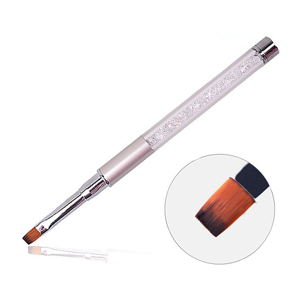 Silver Flat Straight Nail Art Brush