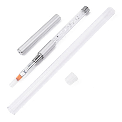 Silver Flat Straight Nail Art Brush