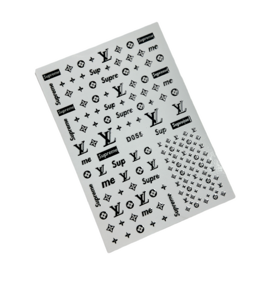 Black LV x Supreme Stickers