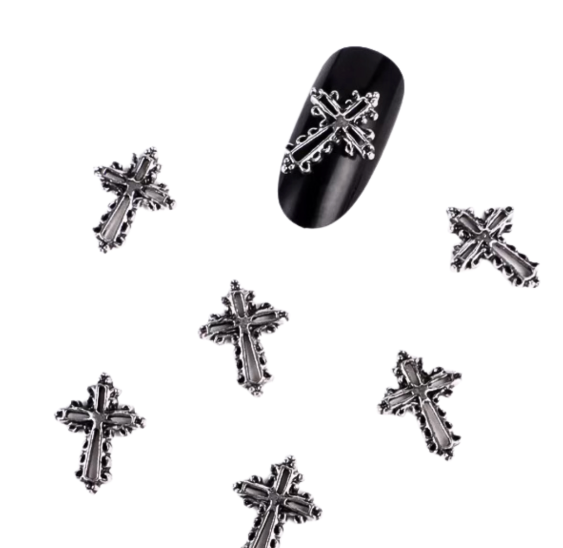 Outline Cross Charms (Silver)