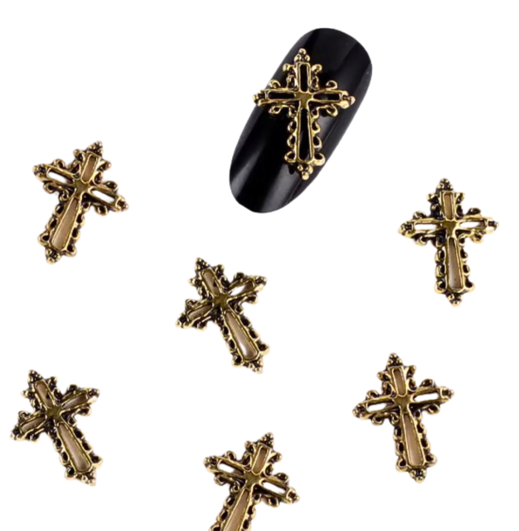 Outline Cross Charms (Gold)