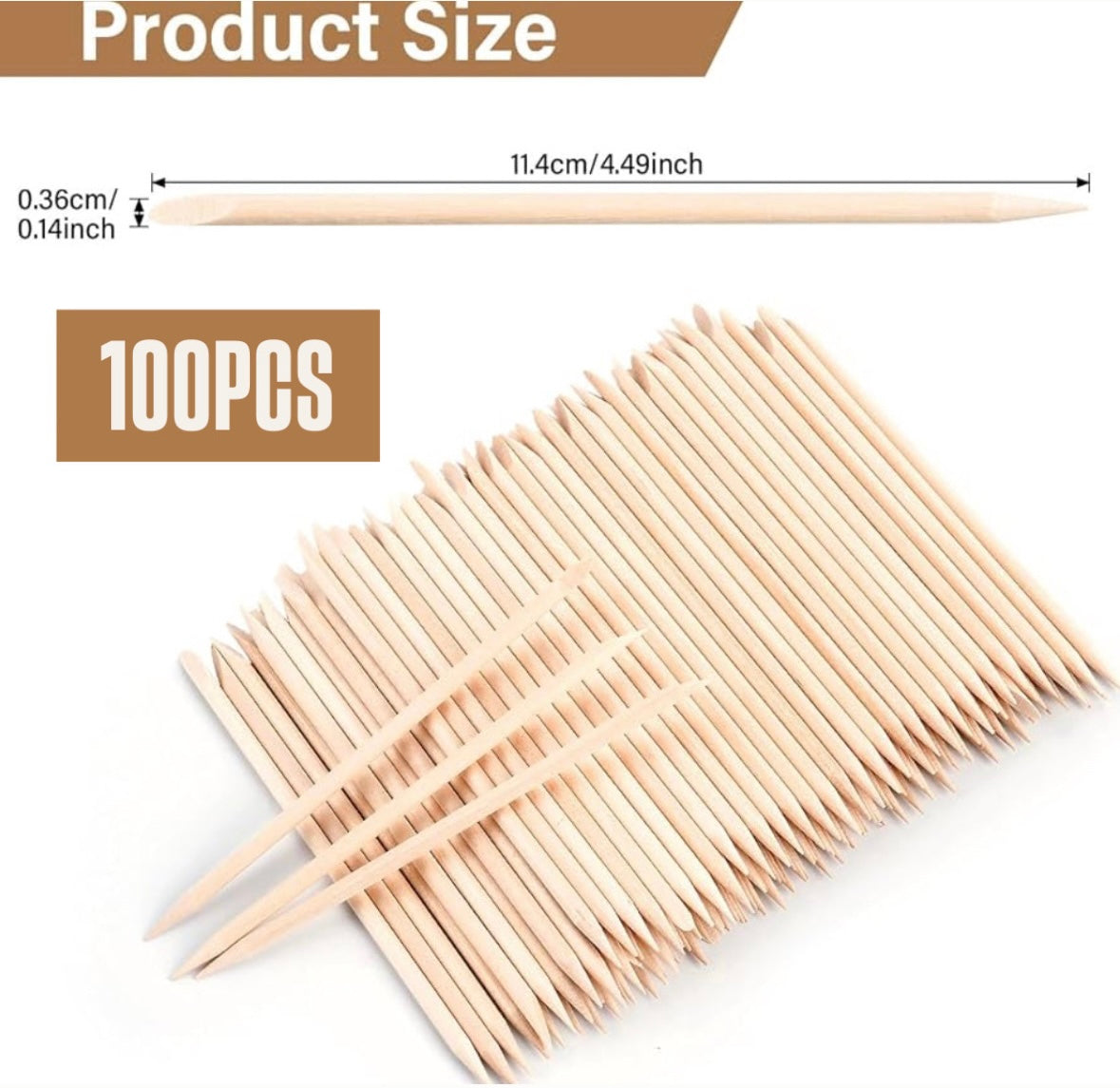 Glam Dept Orange Woodsticks – 100 Count