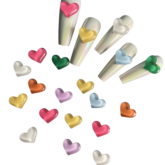 Colorful Resin Heart Charms