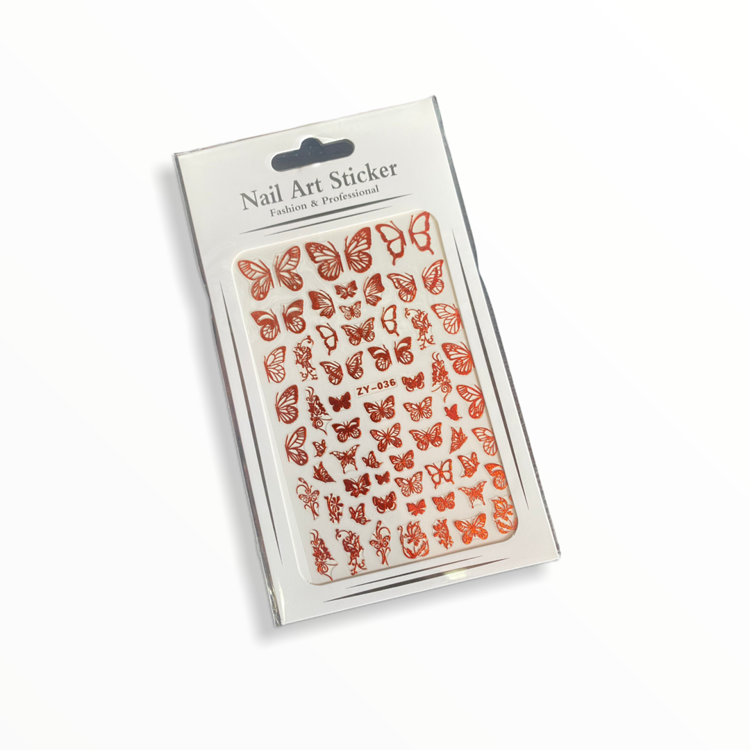 Red Holo Butterfly Stickers
