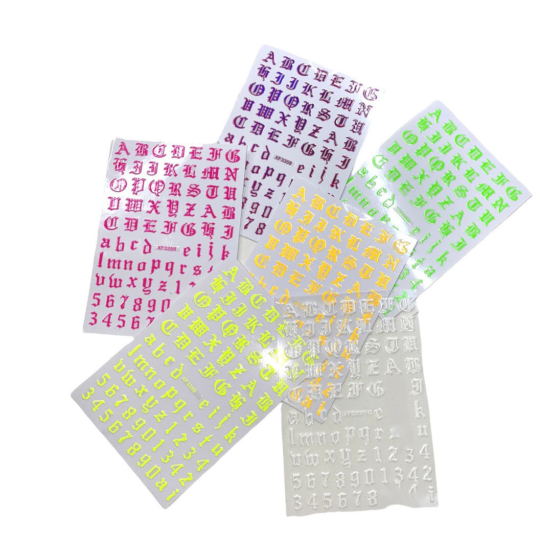 Old English Number/Letter Stickers