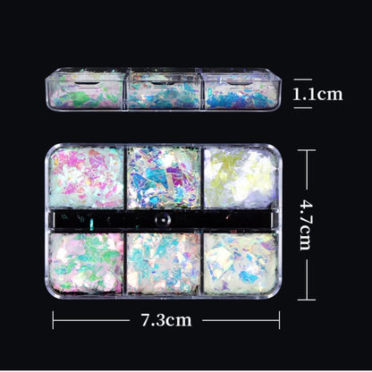 Iridescent Nail Flakes (6 Grid)